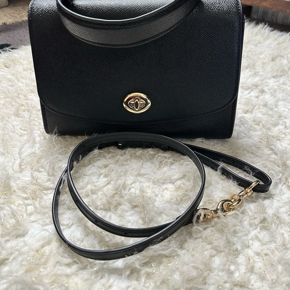 Vintage Coach Black Leather Bag NWOT - Picture 6 of 10